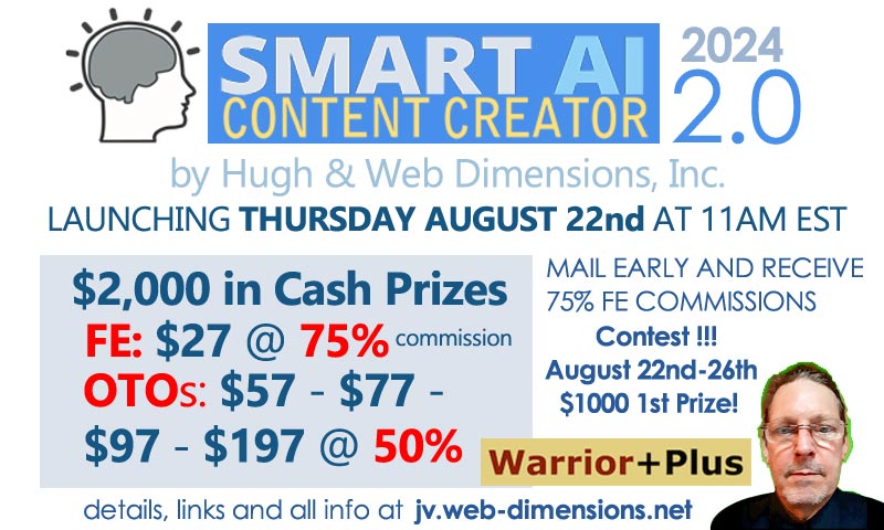 Smart AI Content Creator 2.0 Launch August 22, 2024